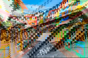 Guatape colourful street in Colombia