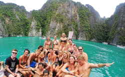 Group on boat in Thailand