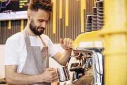 Barista working in cafe