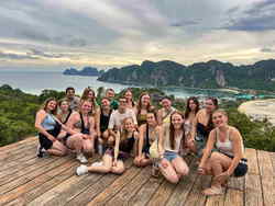 Group of travellers by Phi Phi viewpoint in Thailand
