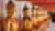 Golden Buddha statues in Wat Pho temple in Thailand