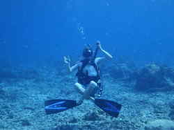 Person learning to dive