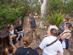 Travellers on guided tour in Australia
