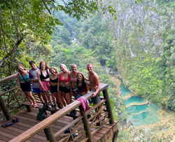 Travellers at Semuc Champey Reserve in Guatemala