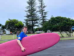 Traveller on a surf class in Byron Bay in Australia