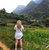 Traveller looking at Vietnam landscape 