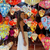 Traveller in front of colourful lanterns in Hoi An Vietnam