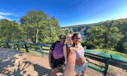 Group travellers at Iguazu Falls in Argentina